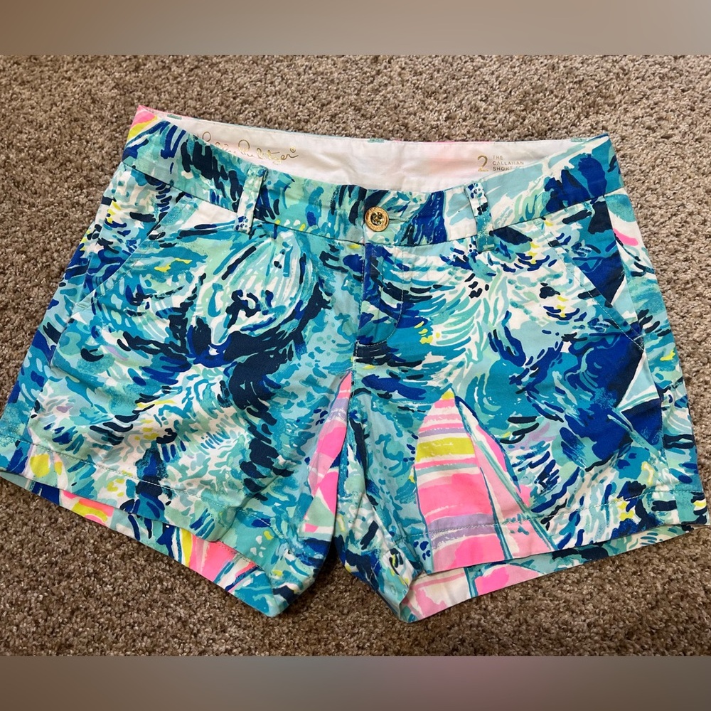 Lilly Pulitzer The Callahan Sailboat Shorts sz 2